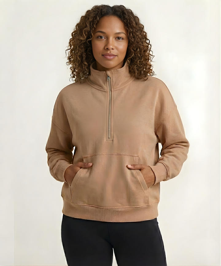Elevate Oversized Funnel-Neck Half Zip